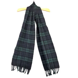 Blarney Woolen Mills Men's Scarf Blue Green Size 9.5x63 Knit Lambswool Ireland